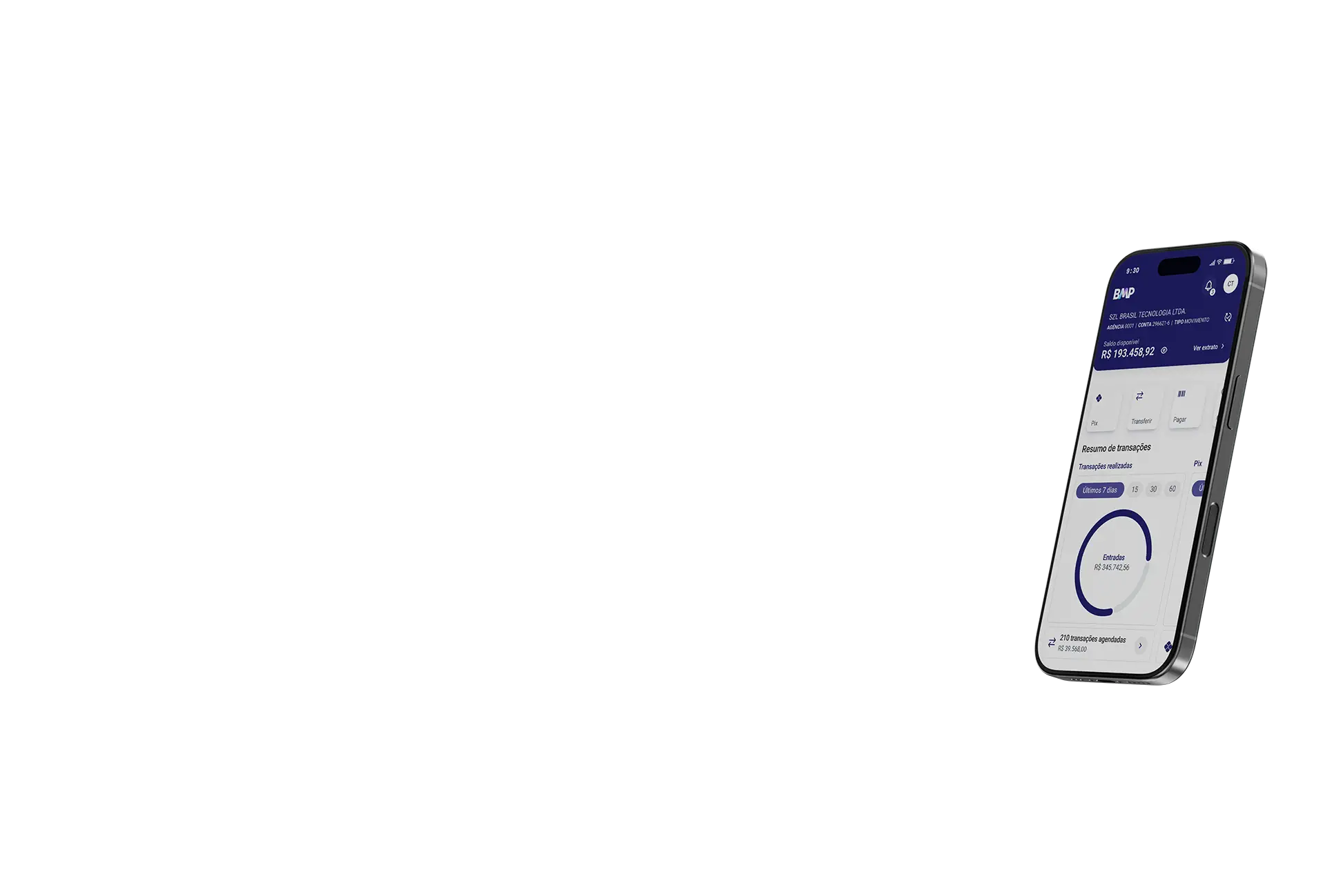 Plataforma BMP - Interface de banking em desktop e mobile